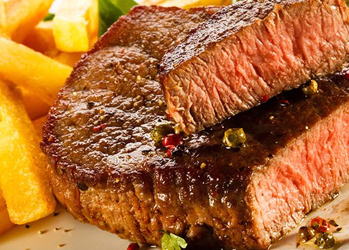 Steak vom Weiderind mit Pommes frites